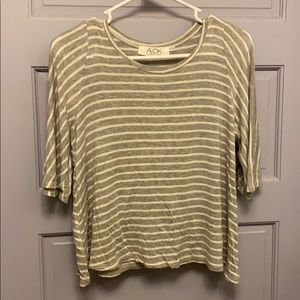 Grey and white striped crop top